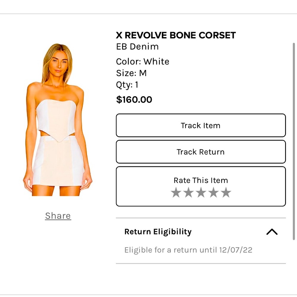 X revolve bone corset and mini skirt EB DENIM